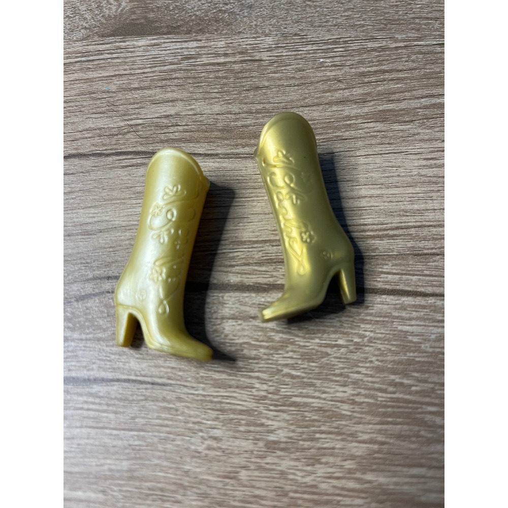 Barbie Gold Cowboy Boots Doll Accessories Western Style Fashion Play Toy‎